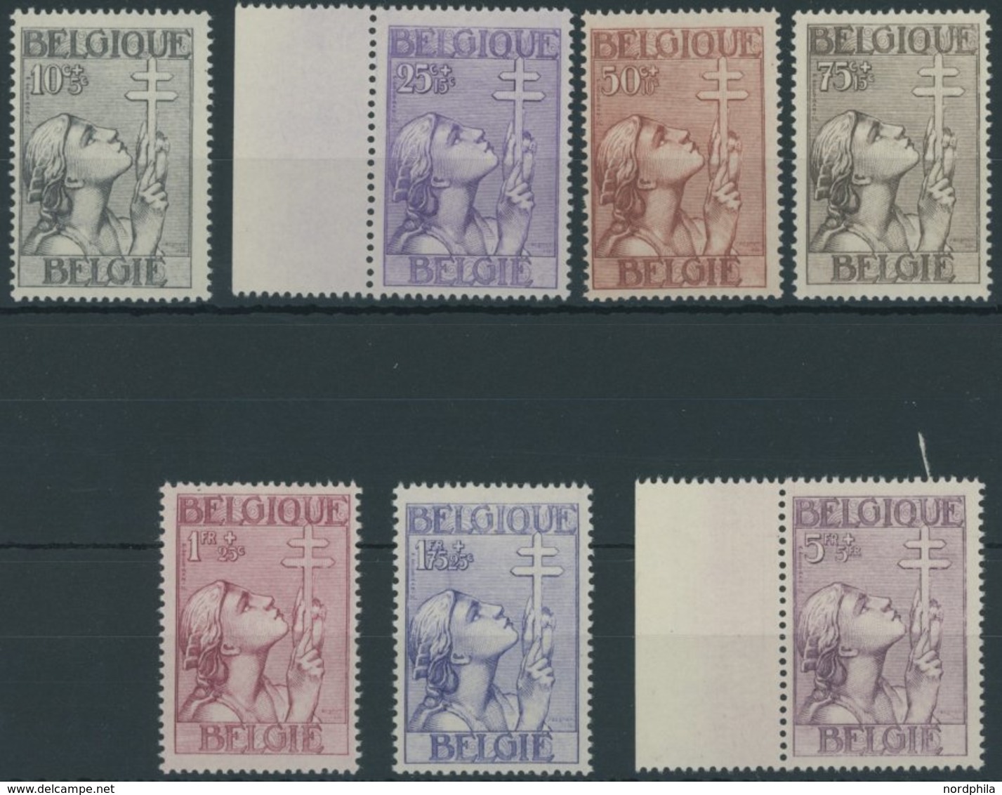 BELGIEN 366-72 **, 1933, Tuberkulose, Prachtsatz, Mi. 800.- - 1849 Schulterklappen