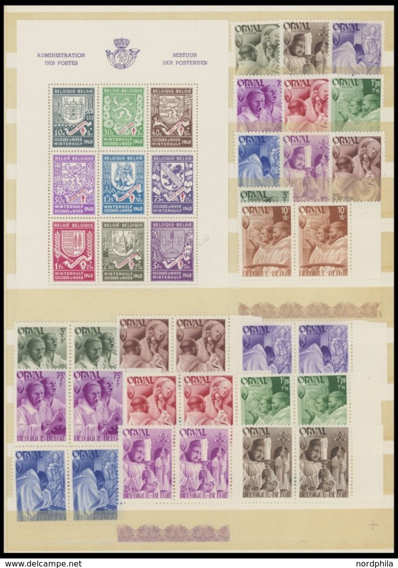 1941-53, Postfrische Dublettenpartie Belgien, Dabei Einige Einheiten, Fast Nur Prachterhaltung, Mi. 240.- -> Automatical - Collections