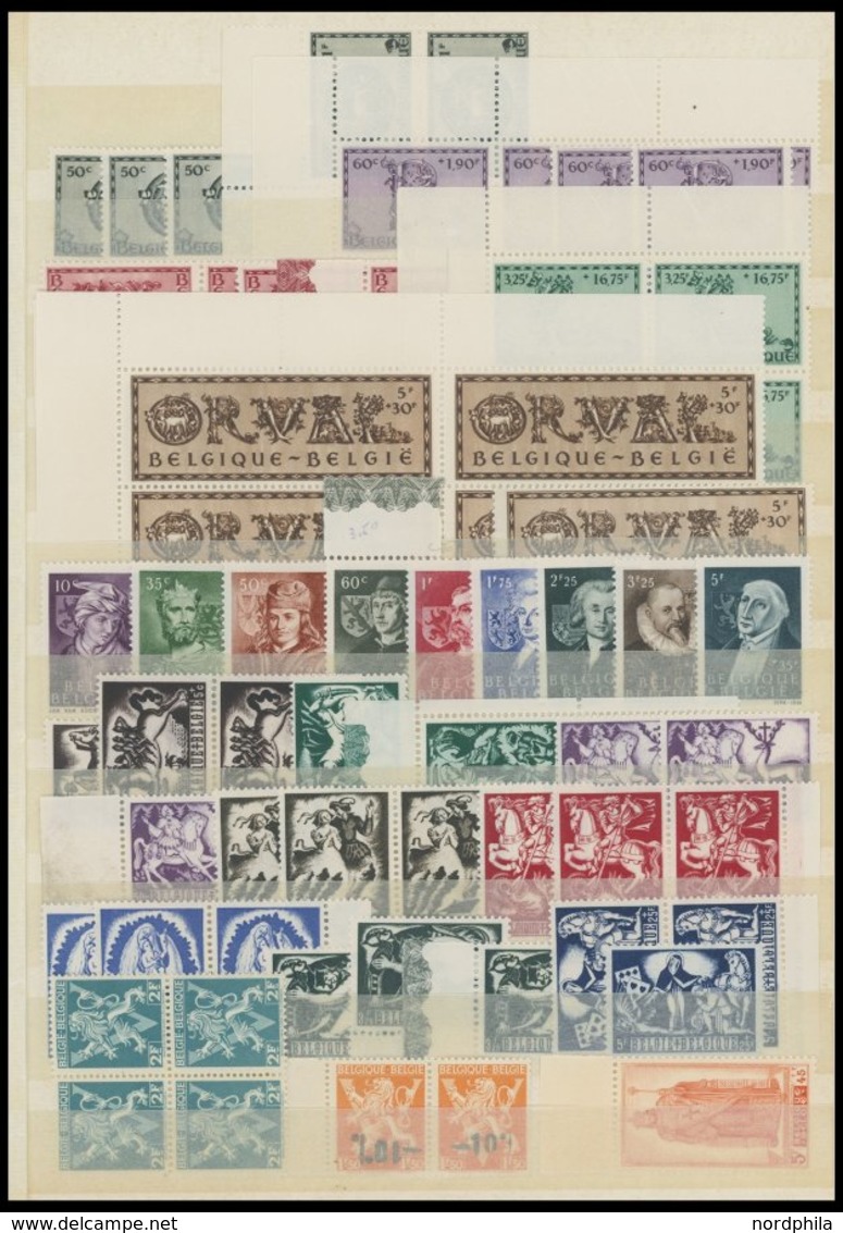 1941-53, Postfrische Dublettenpartie Belgien, Dabei Einige Einheiten, Fast Nur Prachterhaltung, Mi. 240.- -> Automatical - Collections