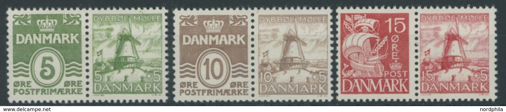 ZUSAMMENDRUCKE W 5-7 **, 1937, Hanssen-Fond, 3 Postfrische Prachtwerte - Other & Unclassified