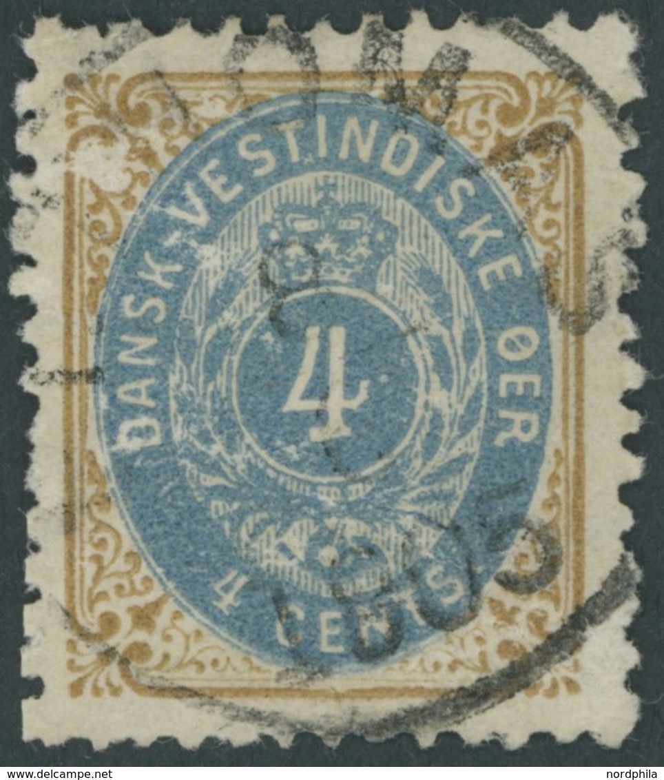 1901, 4 C. Braun/blau, Rahmen Kopfstehend, Pracht, Mi. 300.- -> Automatically Generated Translation: 1901, 4 C. Brown /  - Danish West Indies