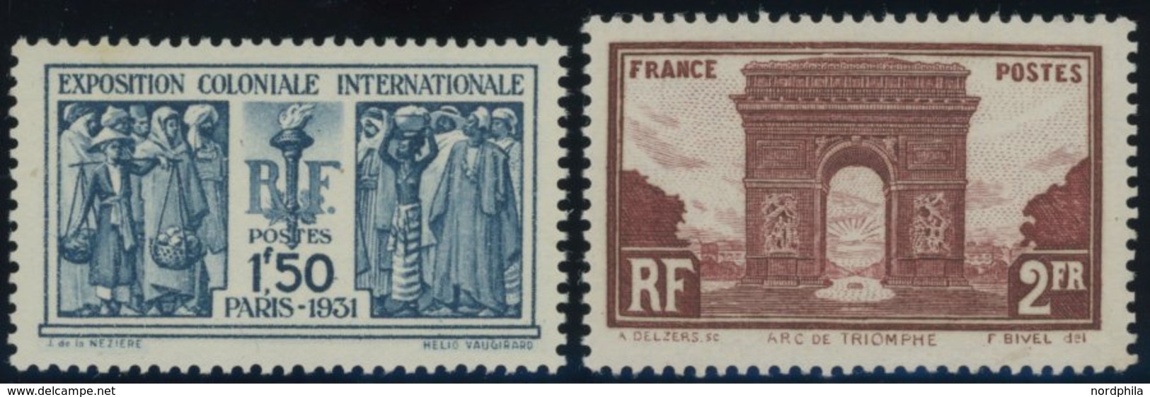FRANKREICH 262/3 **, 1931, Kolonialausstellung Und Triumphbogen, Postfrisch, 2 Prachtwerte, Mi. 120.- - Other & Unclassified