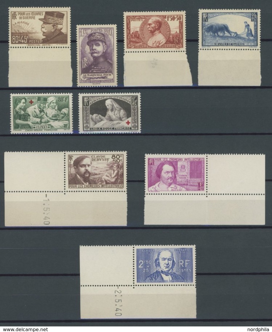 FRANKREICH 467-72,475-77 **, 1940, 3 Postfrische Prachtsätze, Mi. 78.- - Autres & Non Classés