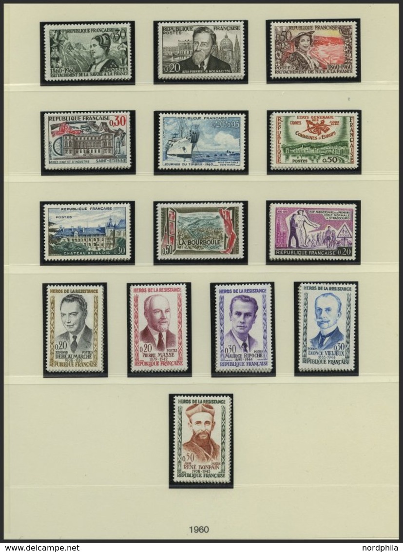 SAMMLUNGEN **, O, Sammlung Frankreich Von 1960-90 In 4 Lindner Falzlosalben, Bis Auf Einige Freimarken Wohl Doppelt (**  - Collections