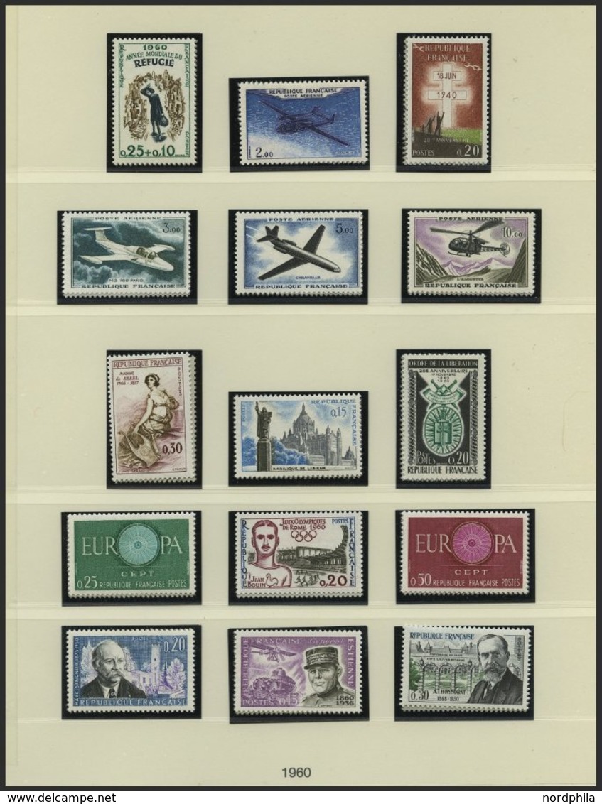 SAMMLUNGEN **, O, Sammlung Frankreich Von 1960-90 In 4 Lindner Falzlosalben, Bis Auf Einige Freimarken Wohl Doppelt (**  - Collections