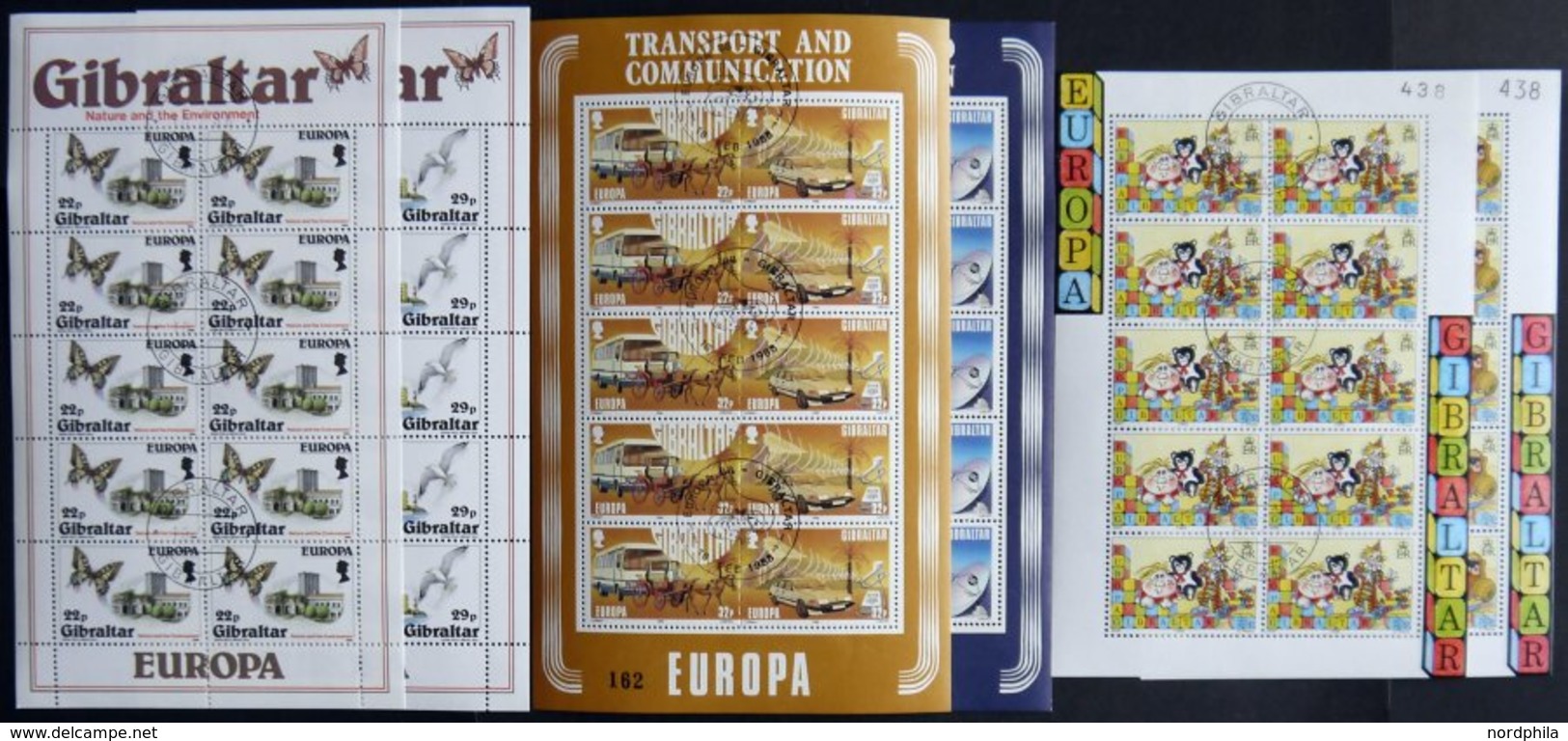 GIBRALTAR KB O, 1979-89, Europa, 8 Verschiedene Kleinbogensätze Mit Ersttagsstempeln, Pracht, Mi. 160.- - Gibraltar