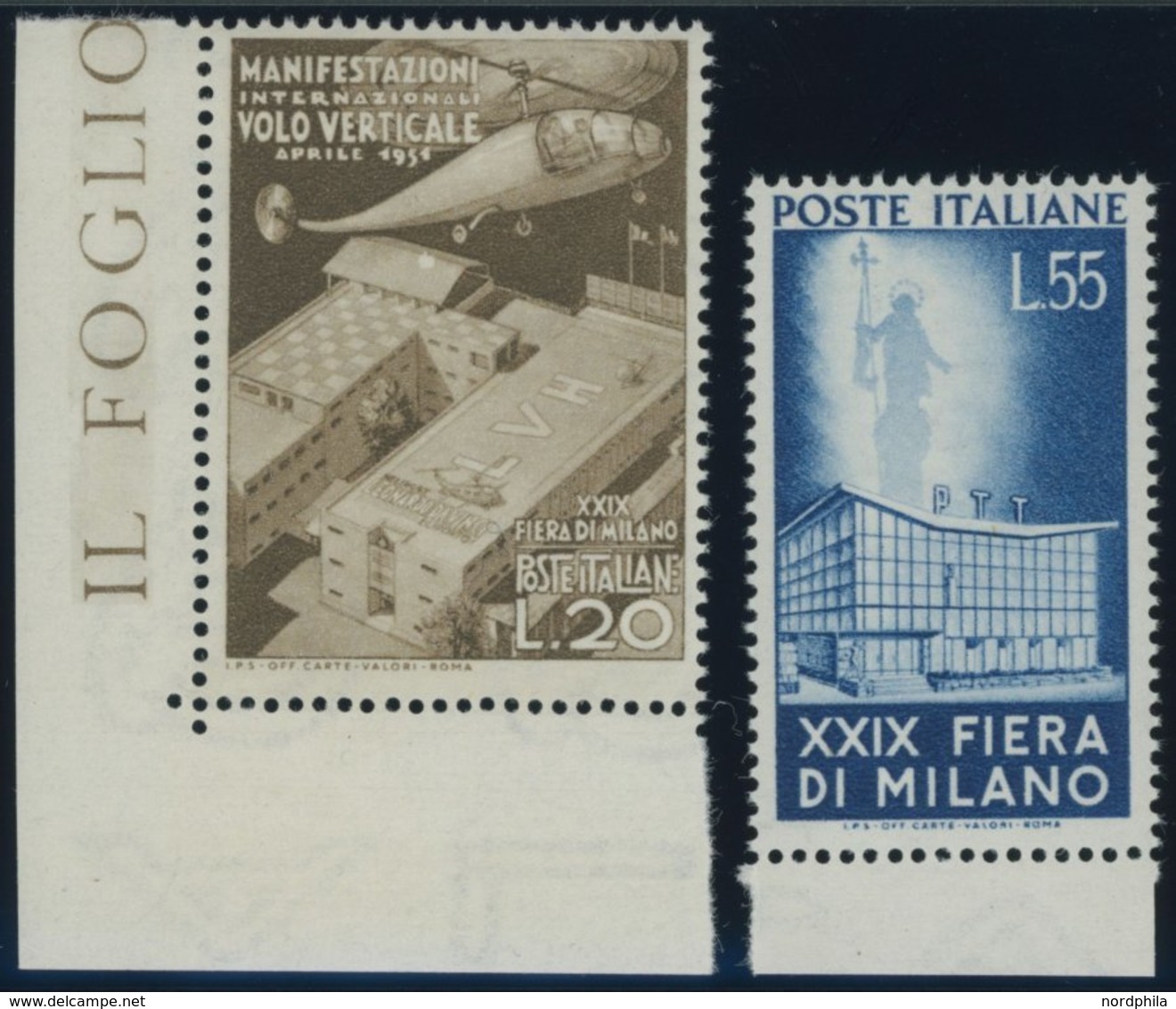 ITALIEN 830/1 **, 1951, Mailänder Messe, Postfrisch, Pracht, Mi. 110.- - Oblitérés