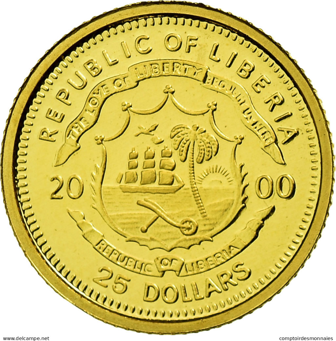 Monnaie, Liberia, 25 Dollars, 2000, American Mint, FDC, Or, KM:630 - Liberia