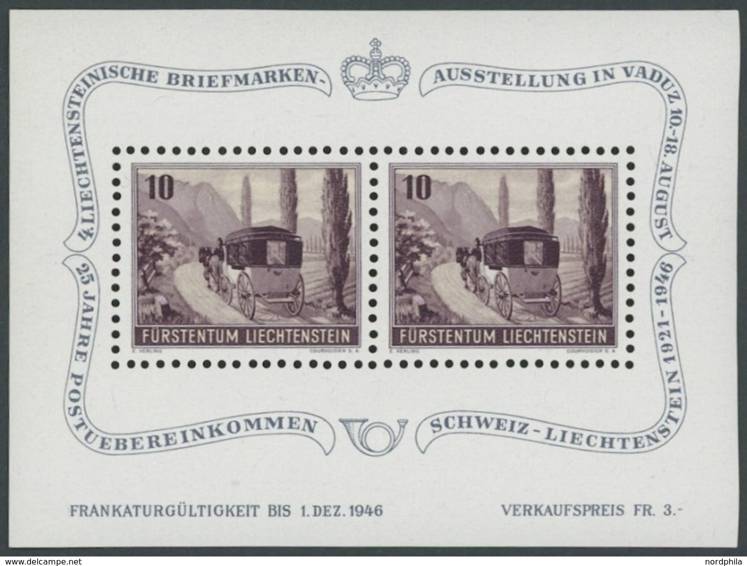 LIECHTENSTEIN Bl. 4 **, 1946, Block Vaduz, Postfrisch, Pracht, Mi. 60.- - Other & Unclassified