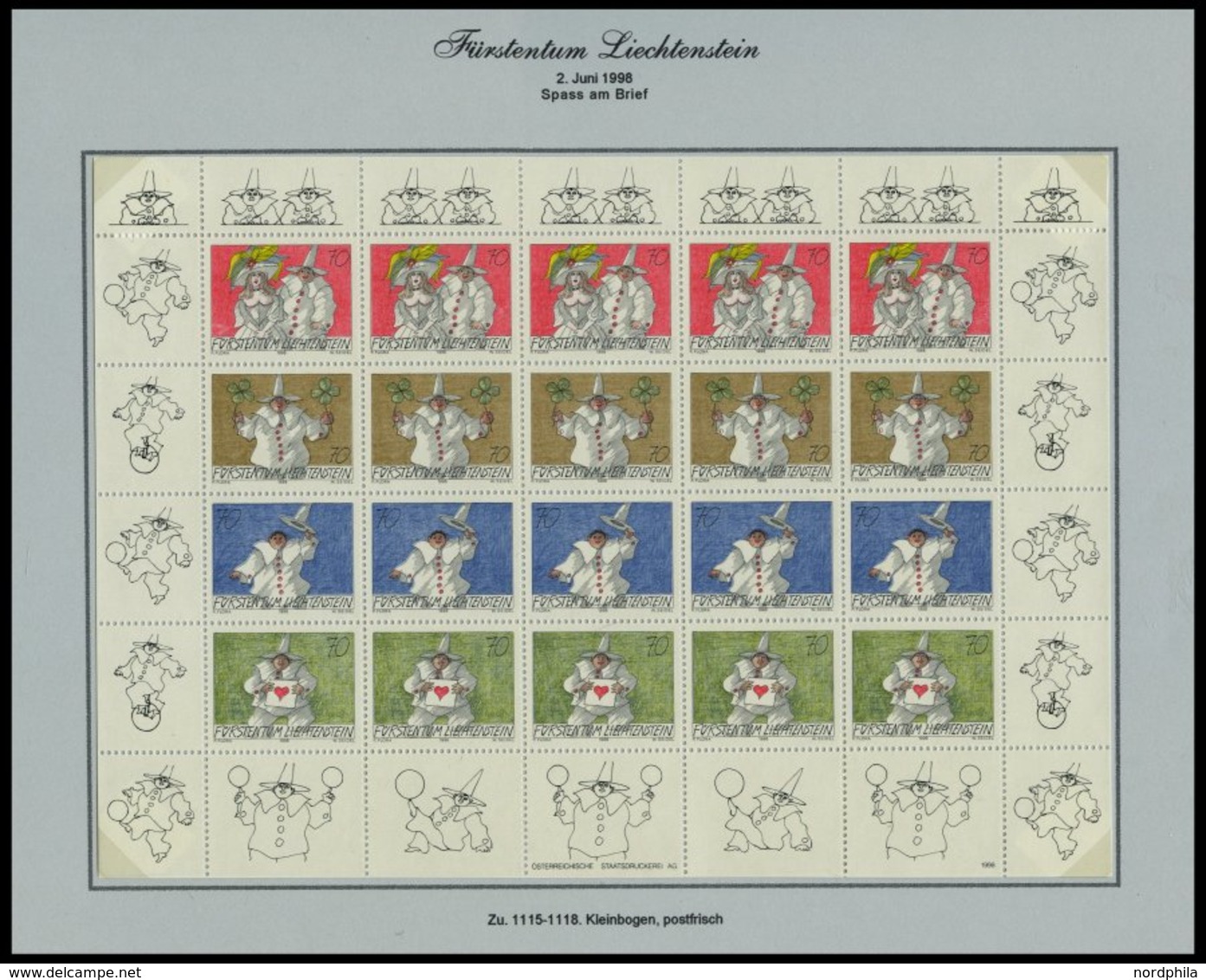 SAMMLUNGEN, LOTS **,Brief , Saubere Sammlung Liechtenstein Von 1996-2000, Jeweils **, Auf FDC`s (nur 1151 Fehlt) Und Auf - Sammlungen