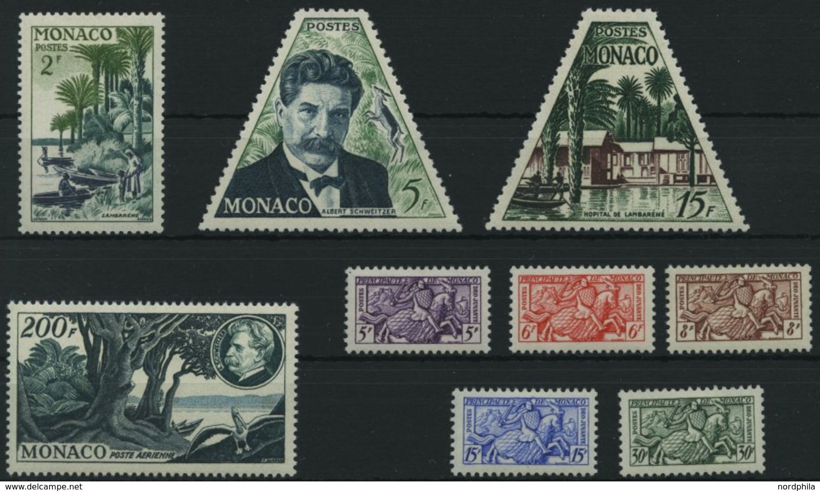 MONACO 492-95,497-501 *, 1955, 80. Geburtstag Von Albert Schweitzer, Falzrest, 2 Prachtsätze - Sonstige & Ohne Zuordnung