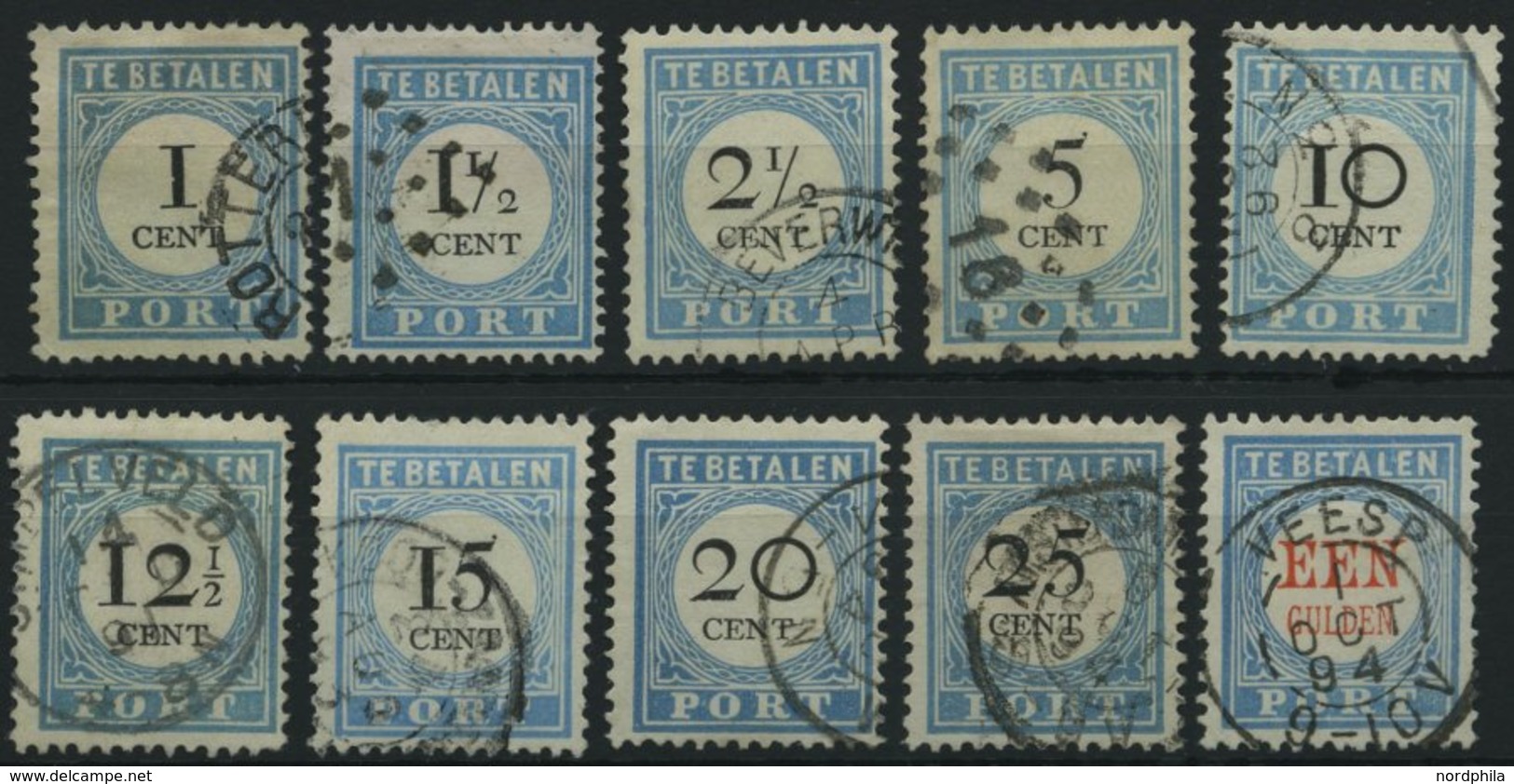 PORTOMARKEN P 3-12 O, 1881/7, Kleine Ziffer, Prachtsatz - Portomarken