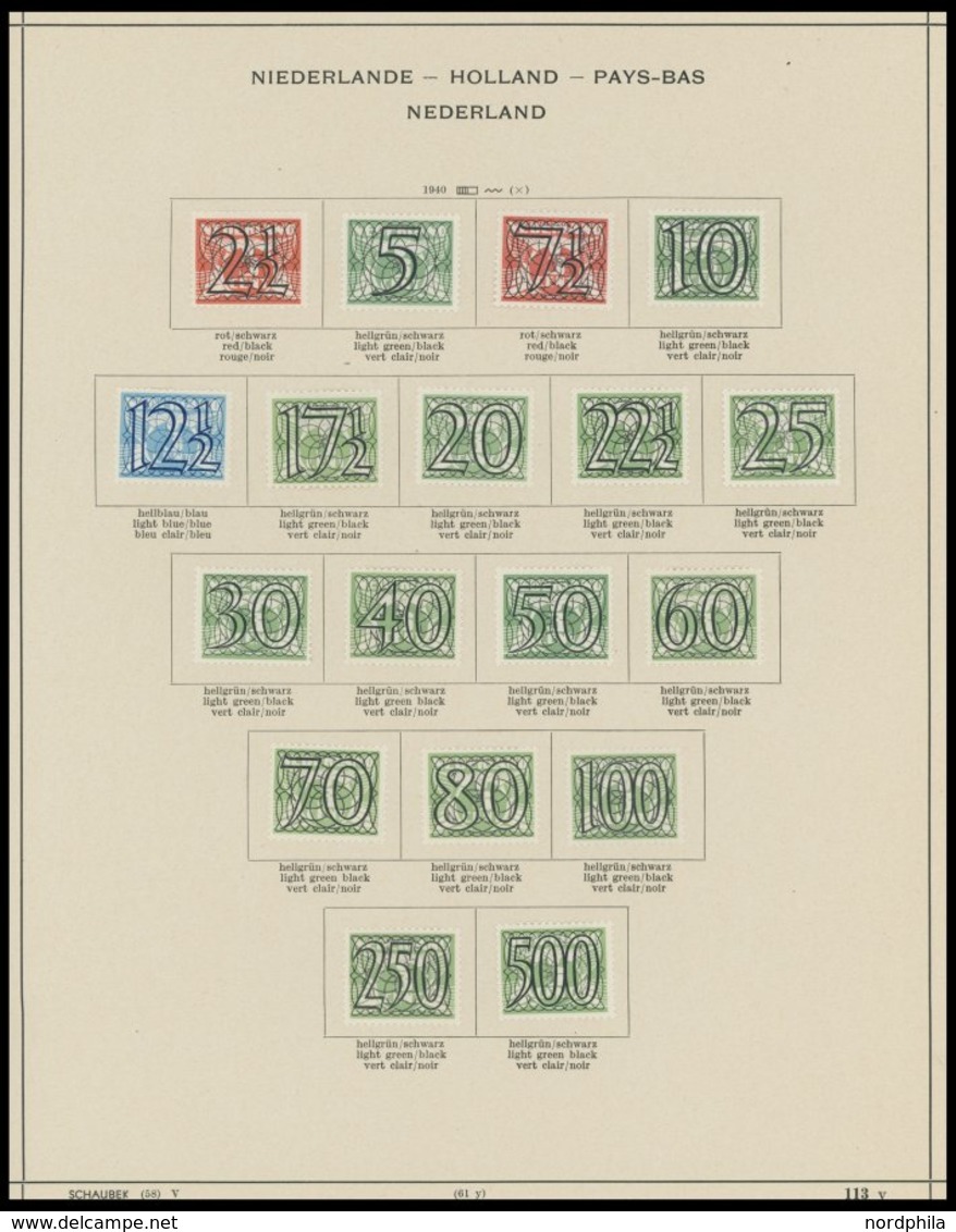 SAMMLUNGEN, LOTS o,* , fast nur gestempelte Sammlung Niederlande von 1852-1944 auf Schaubekseiten (Text bis 1957), mit g