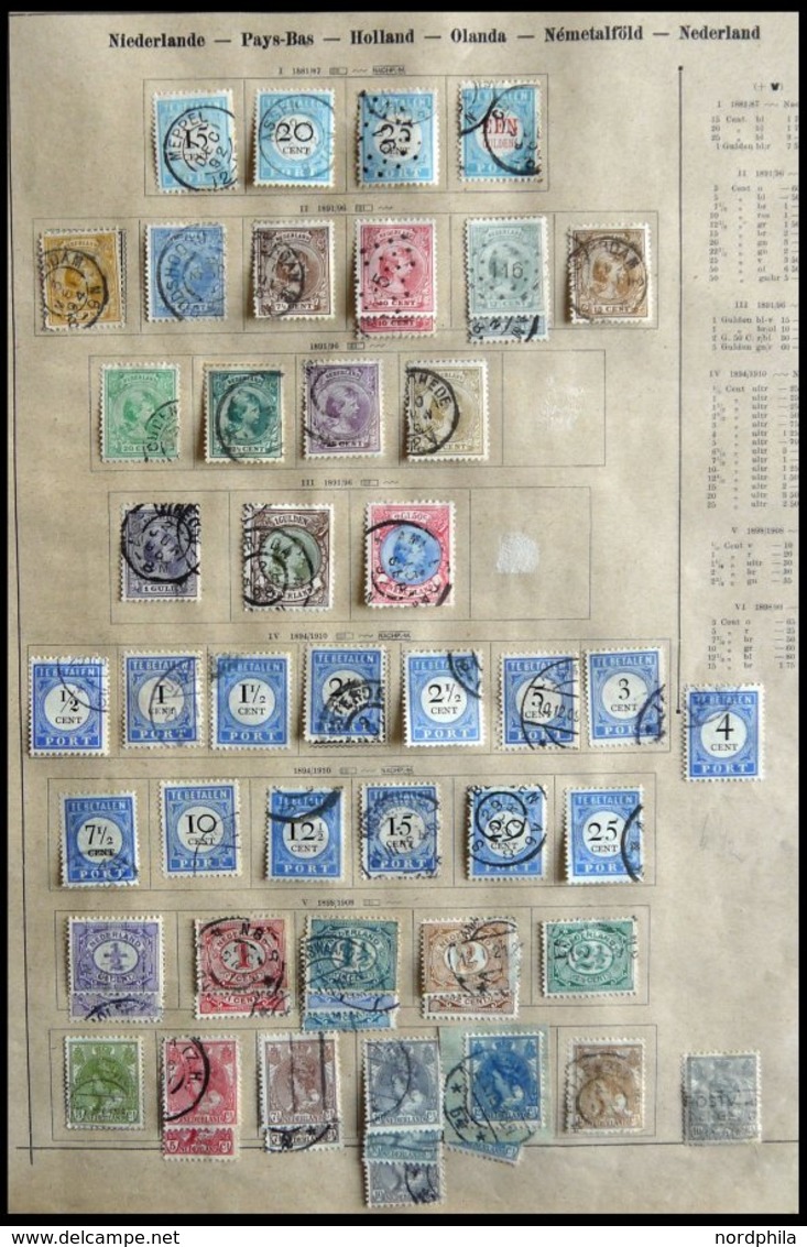 SAMMLUNGEN, LOTS O,* , Alter Sammlungsteil Niederlande Bis 1925 Mit Einigen Guten Werten, Erhaltung Etwas Unterschiedlic - Collections