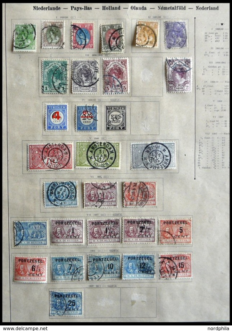 SAMMLUNGEN, LOTS O,* , Alter Sammlungsteil Niederlande Bis 1925 Mit Einigen Guten Werten, Erhaltung Etwas Unterschiedlic - Collections