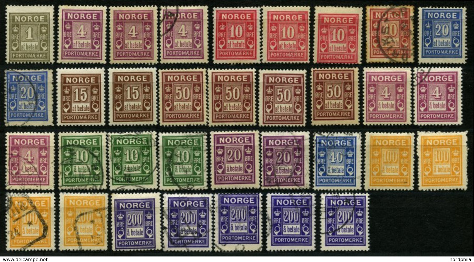 PORTOMARKEN O.*,(*) , 1889-1921, Lot Von 34 Portomarken, Feinst/Pracht - Unused Stamps