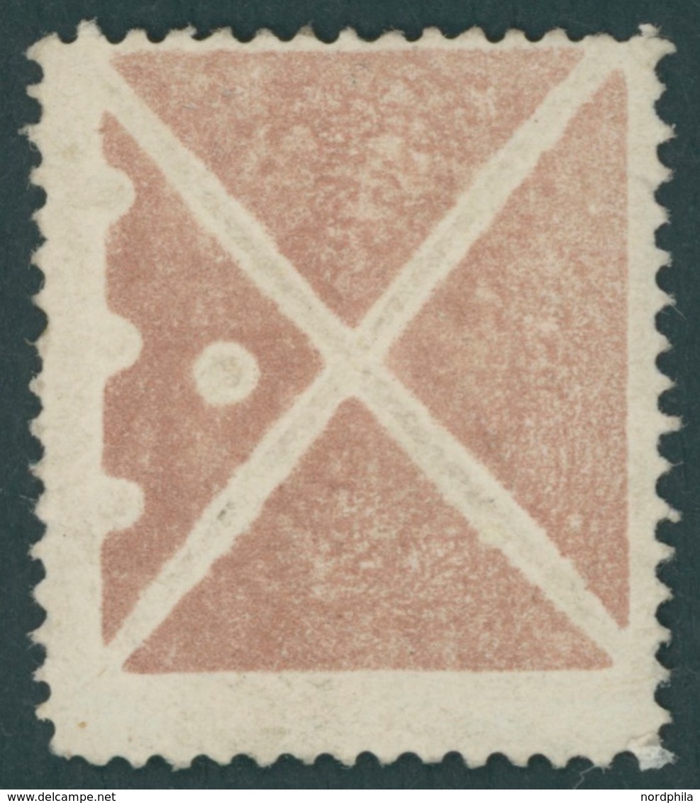 ÖSTERREICH BIS 1867 15II *, Kleines Andreaskreuz In Braun Mit 4 Plattenzeichen Links, Falzreste, Feinst - Used Stamps