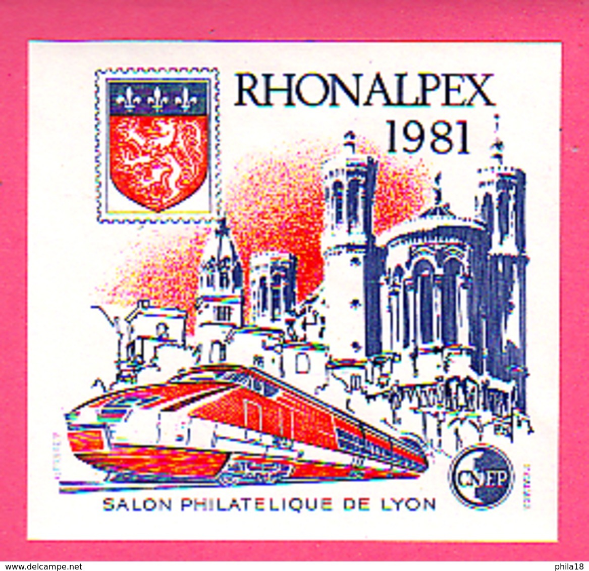 BLOC CNEP N° 2  SALON PHILATELIQUE DE LYON  RHONALPEX 1981 TGV Cnep 02 - CNEP