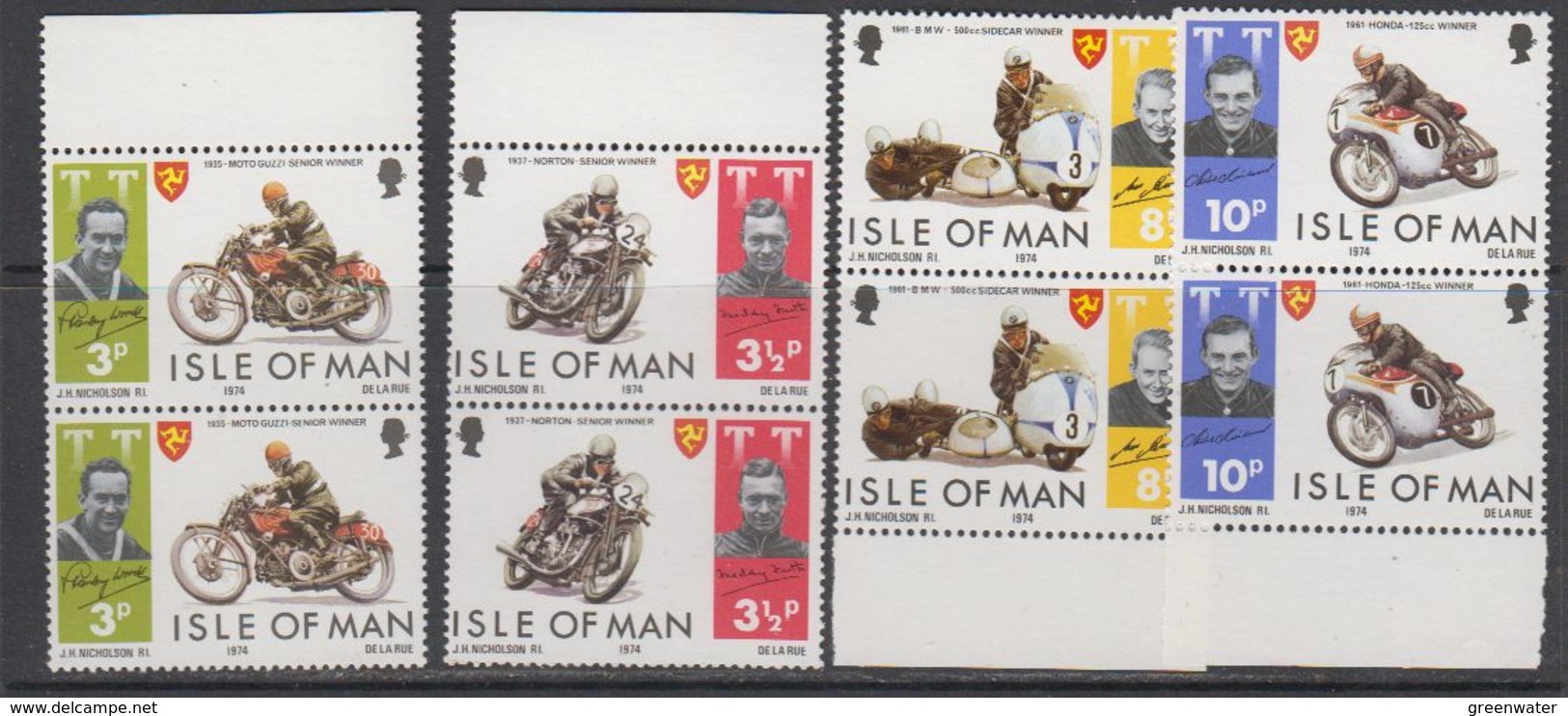 Isle Of Man 1974 Motorcycles / TT Races 4v Pair ** Mnh (42531A) - Man (Eiland)