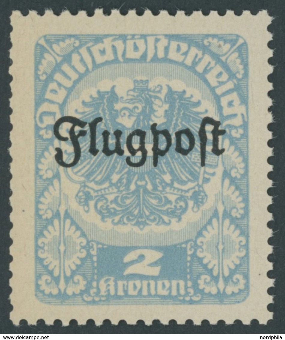 ÖSTERREICH 1918-1938 III **, 1922, 2 Kr. Grünlichblau, Stumpfer Zahn Sonst Postfrisch, Pracht, Mi. 80.- - Autres & Non Classés