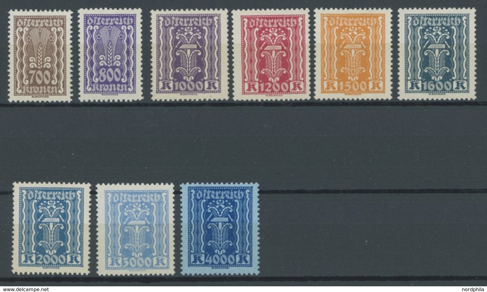 ÖSTERREICH 1918-1938 360-97 **, 1922, Freimarken, Postfrischer Prachtsatz (38 Werte), Mi. 270.- - Autres & Non Classés