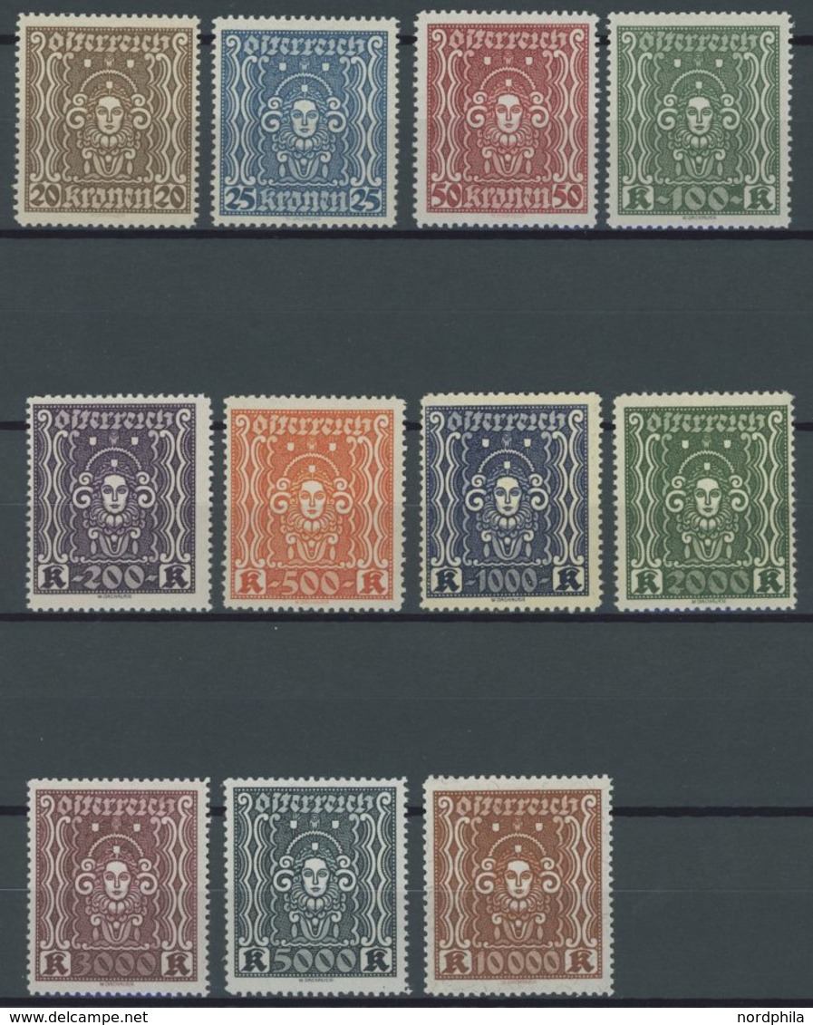 ÖSTERREICH 1918-1938 398-408A **, 1922, Frauenkopf, Gezähnt L 121/2, Postfrischer Prachtsatz (11 Werte), Mi. 115.- - Other & Unclassified