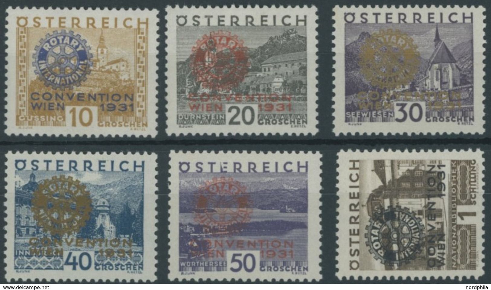 ÖSTERREICH 1918-1938 518-23 *, 1931, Rotary, Falzrest, Prachtsatz - Sonstige & Ohne Zuordnung