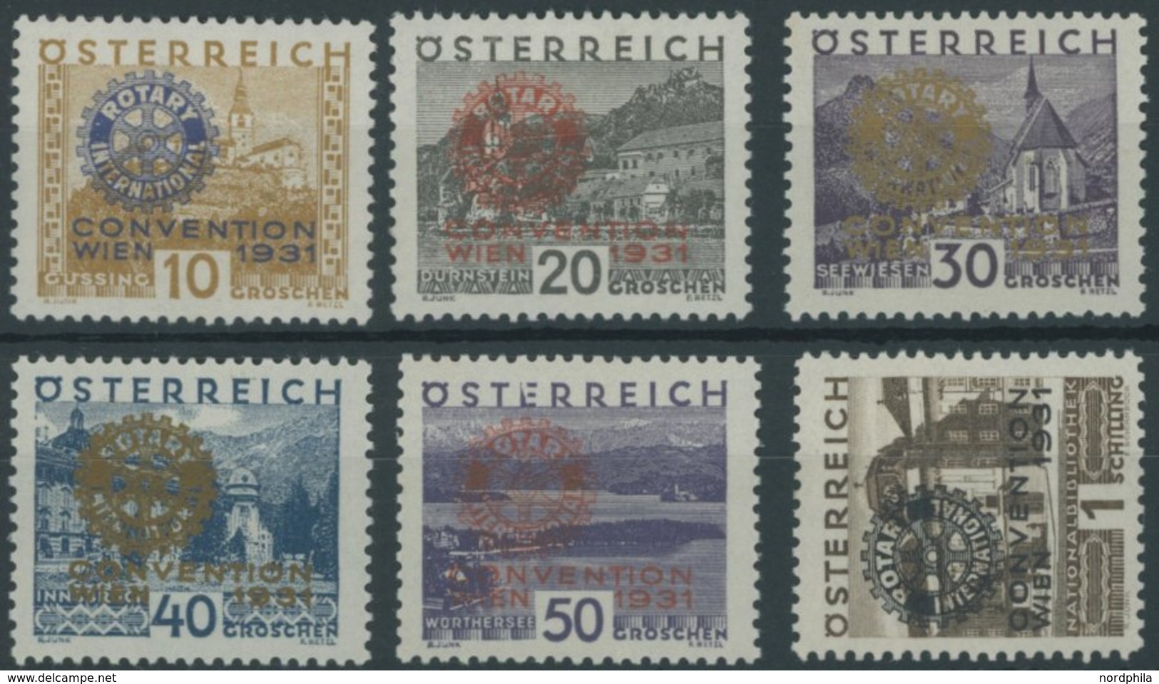 ÖSTERREICH 1918-1938 518-23 *, 1931, Rotary, Falzrest, Prachtsatz - Other & Unclassified