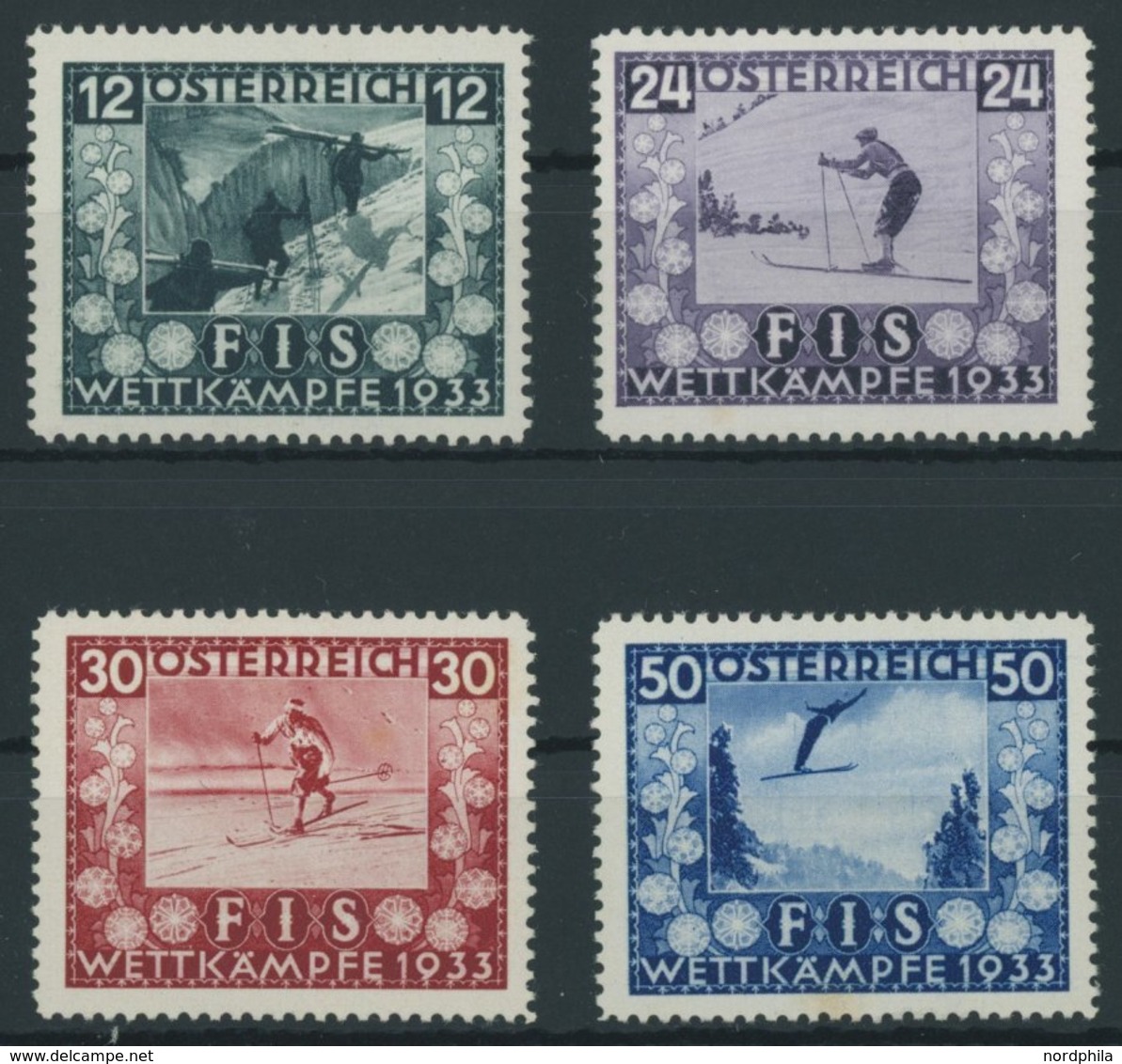 ÖSTERREICH 1918-1938 551-54 *, 1933, FIS I, Falzrest, Prachtsatz - Autres & Non Classés