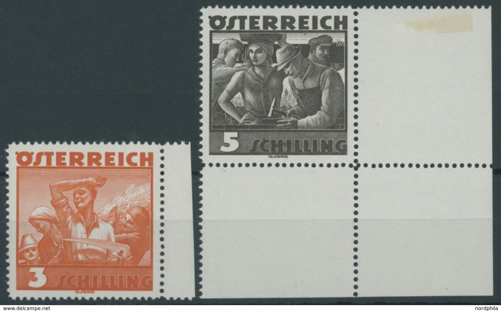 ÖSTERREICH 1918-1938 586/7 **, 1936, 3 Und 5 S. Trachten, Postfrisch, 2 Prachtwerte, Mi. 105.- - Autres & Non Classés