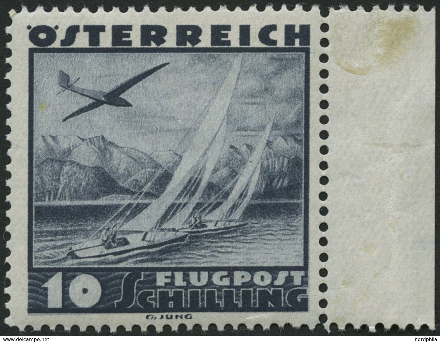 ÖSTERREICH 612 **, 1935, 10 S. Flugzeug über Landschaften, Pracht, Mi. 100.- - Sonstige & Ohne Zuordnung