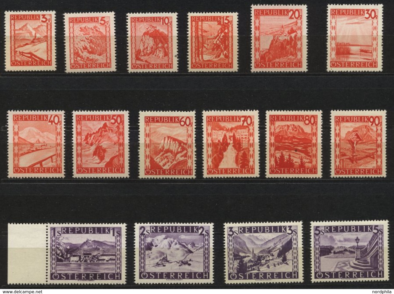 ÖSTERREICH 838-53 **, 1947, Landschaften, Prachtsatz, Mi. 100.- - Other & Unclassified