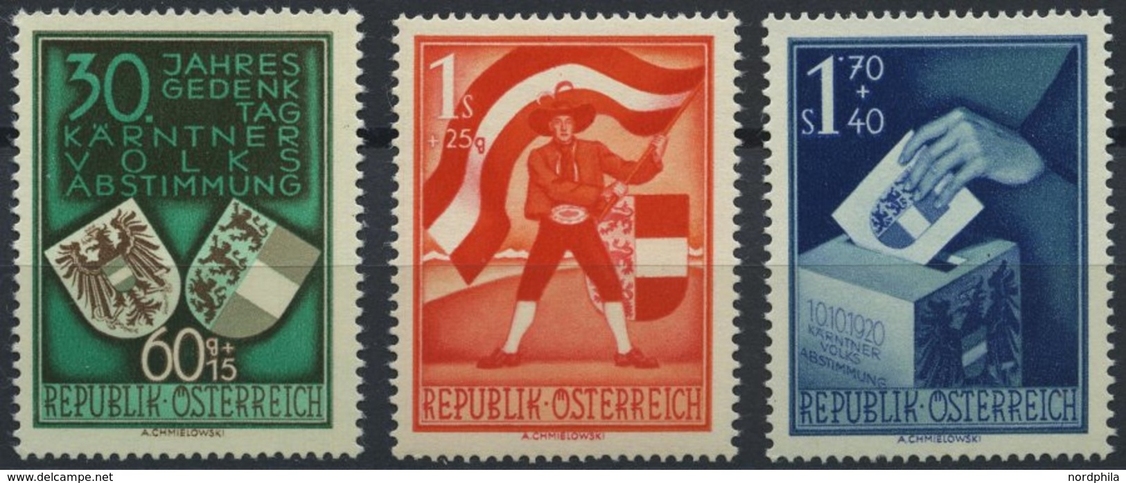 ÖSTERREICH 952-54 **, 1950, Volksabstimmung, Prachtsatz, Mi. 150.- - Used Stamps