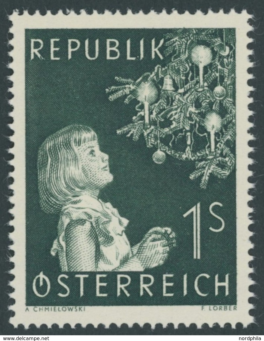 ÖSTERREICH AB 1950 994I **, 1953, 1 S. Weihnachten Mit Plattenfehler Punkt Im Anstrich Des R Von REPUBLIK, Postfrisch, P - Oblitérés