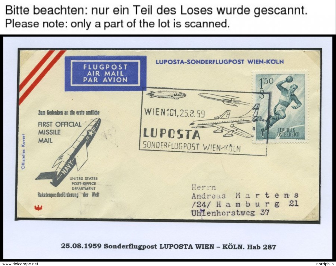 SONDERFLÜGE 1959-87, LUPOSTA, 24 Verschiedene Luftpost-Sonderbelege, Pracht - Other & Unclassified