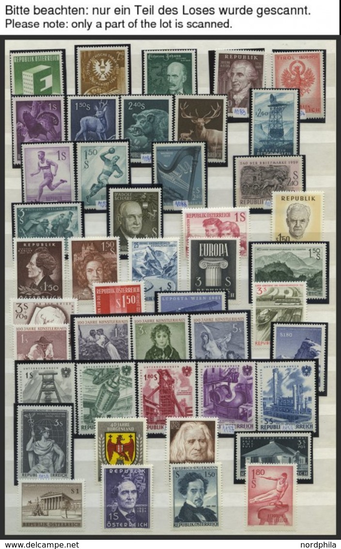 SAMMLUNGEN **, Postfrische Sammlung Österreich Von 1959-89 Im Einsteckbuch, Komplett Bis Auf Freimarken-Ausgaben, Pracht - Collections