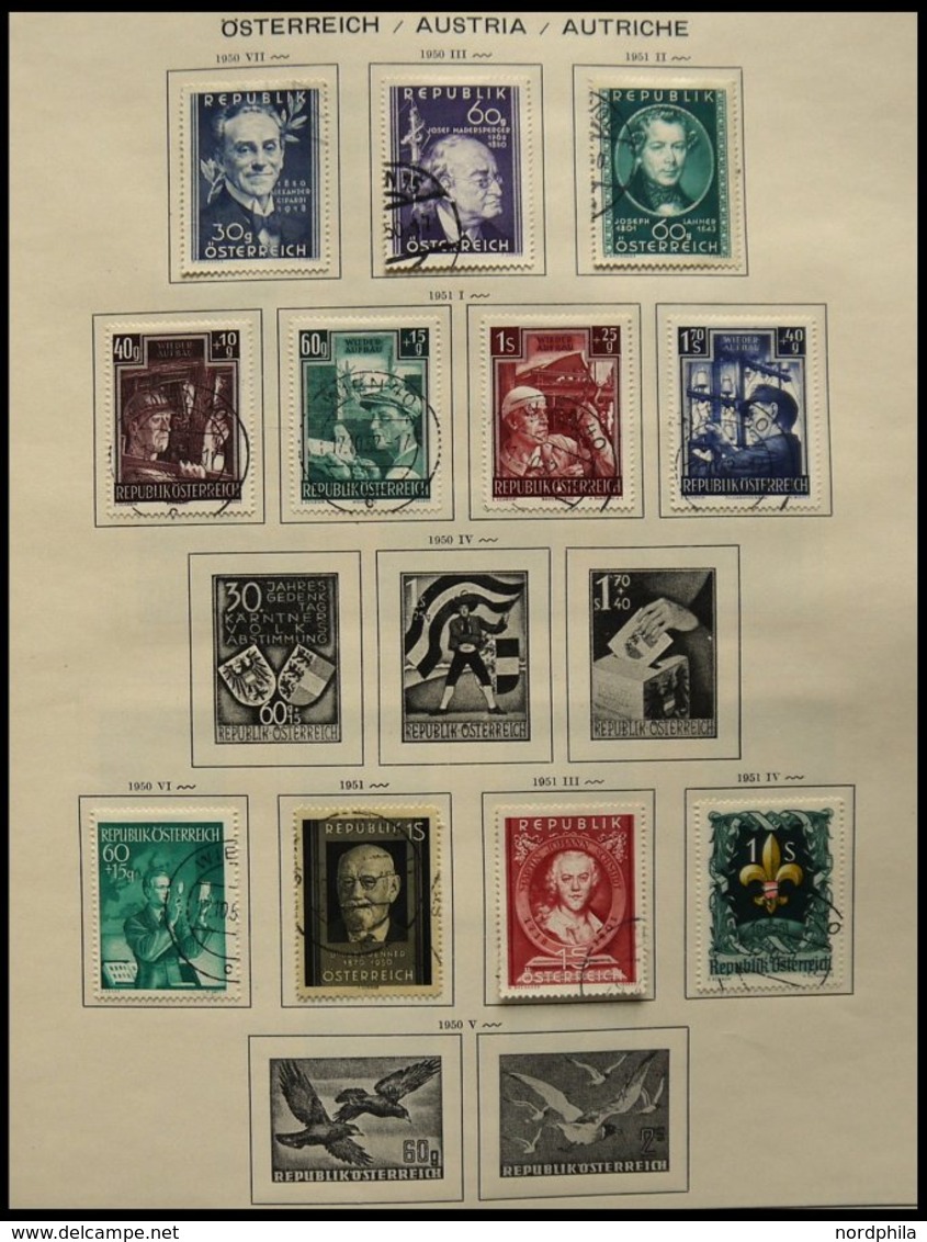 SAMMLUNGEN o,**,* , meist gestempelte saubere Sammlung Österreich von 1850-1976 im Schaubek Album, incl. Lombardei-und V