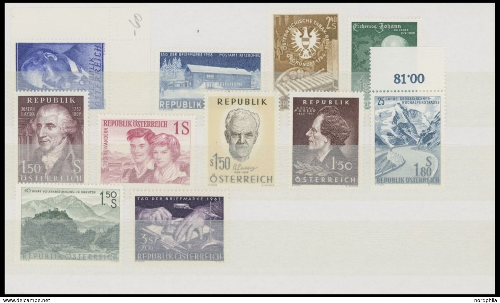 LOTS **, Postfrische Partie Österreich Von 1945-60 Mit Einigen Guten Ausgaben, U.a. Mi.Nr. 909-11, 926, 937-40, 960-63,  - Sammlungen