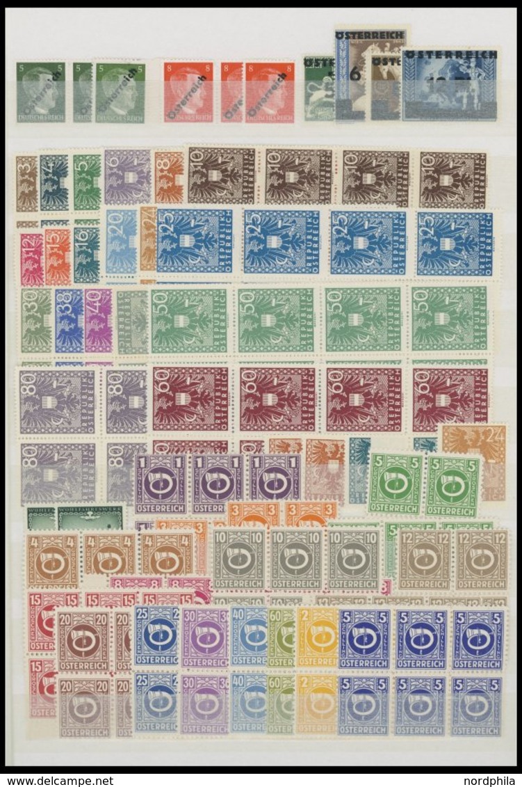 LOTS **, 1945-60, Postfrische Dublettenpartie Österreich, U.a. 4x Mi.Nr. 772-75, 1x 937-40 Und 2x 969, Prachterhaltung,  - Sammlungen