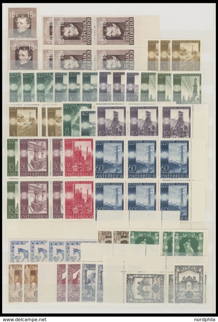 LOTS **, 1945-60, Postfrische Dublettenpartie Österreich, U.a. 4x Mi.Nr. 772-75, 1x 937-40 Und 2x 969, Prachterhaltung,  - Sammlungen