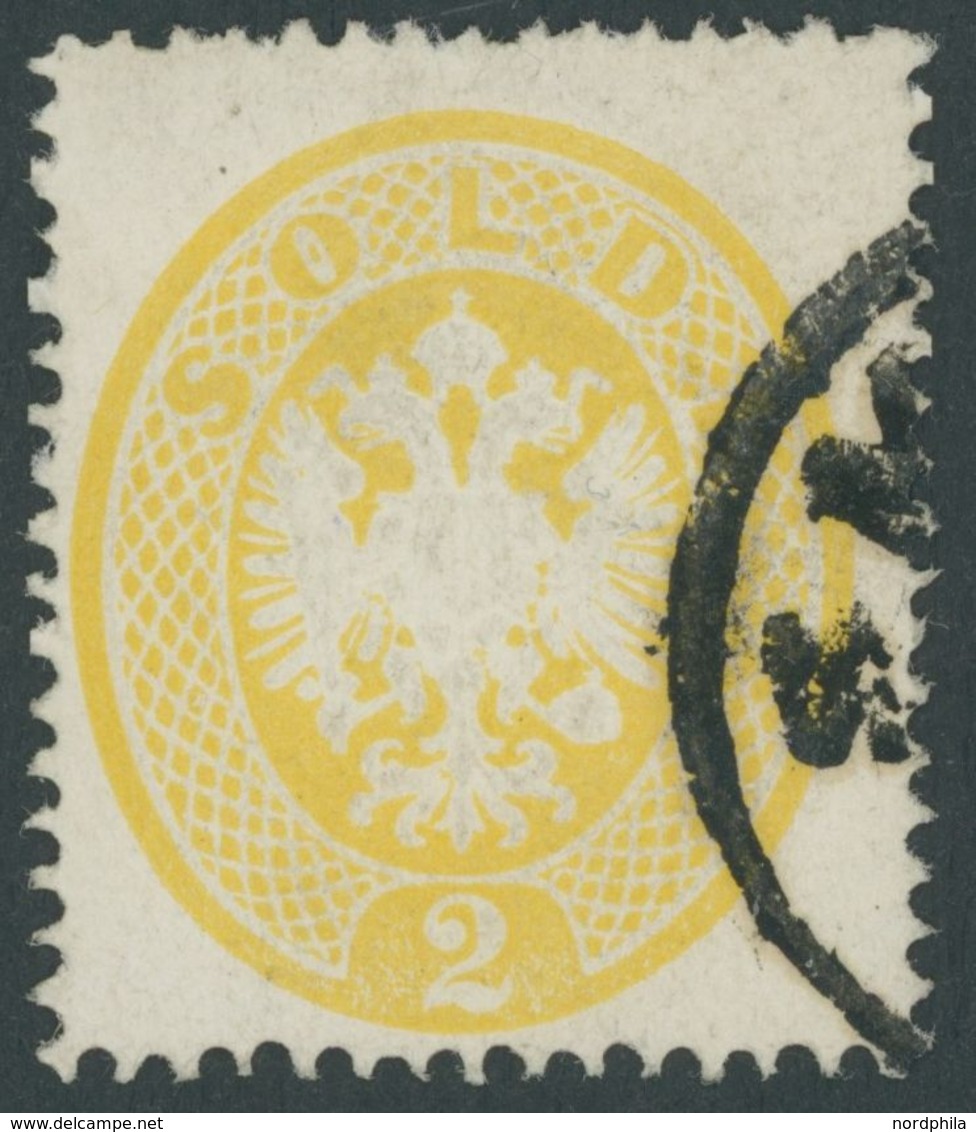 LOMBARDEI UND VENETIEN 14 O, 1863, 2 So. Gelb, Pracht, Gepr. Dr. Ferchenbauer, Mi. 150.- - Lombardo-Venetien