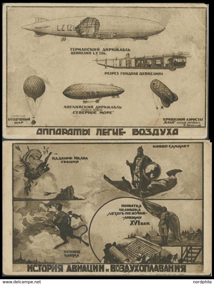 1925/8, 2 Flugspenden-Ansichtskarten Meilensteine Der Luftfahrt Und Versuche Vom Menschen Zu Fliegen, Pracht -> Automati - Other & Unclassified