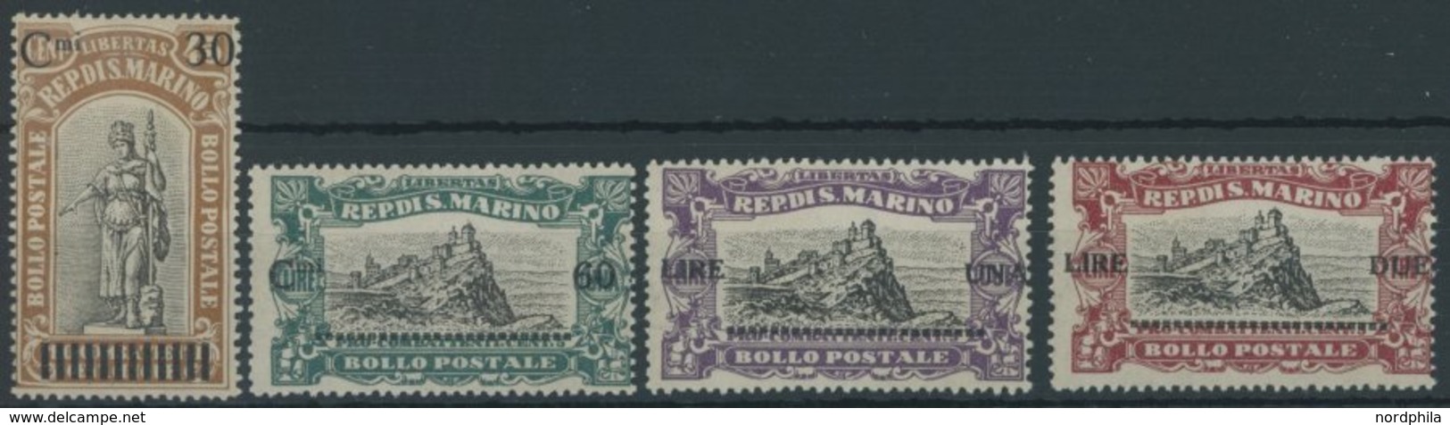 SAN MARINO 105-08 **, 1924, 30 C. Auf 45 C. - 2 L. Auf 3 L. Kriegsverletzte, Postfrischer Prachtsatz, Mi. 150.- - Other & Unclassified