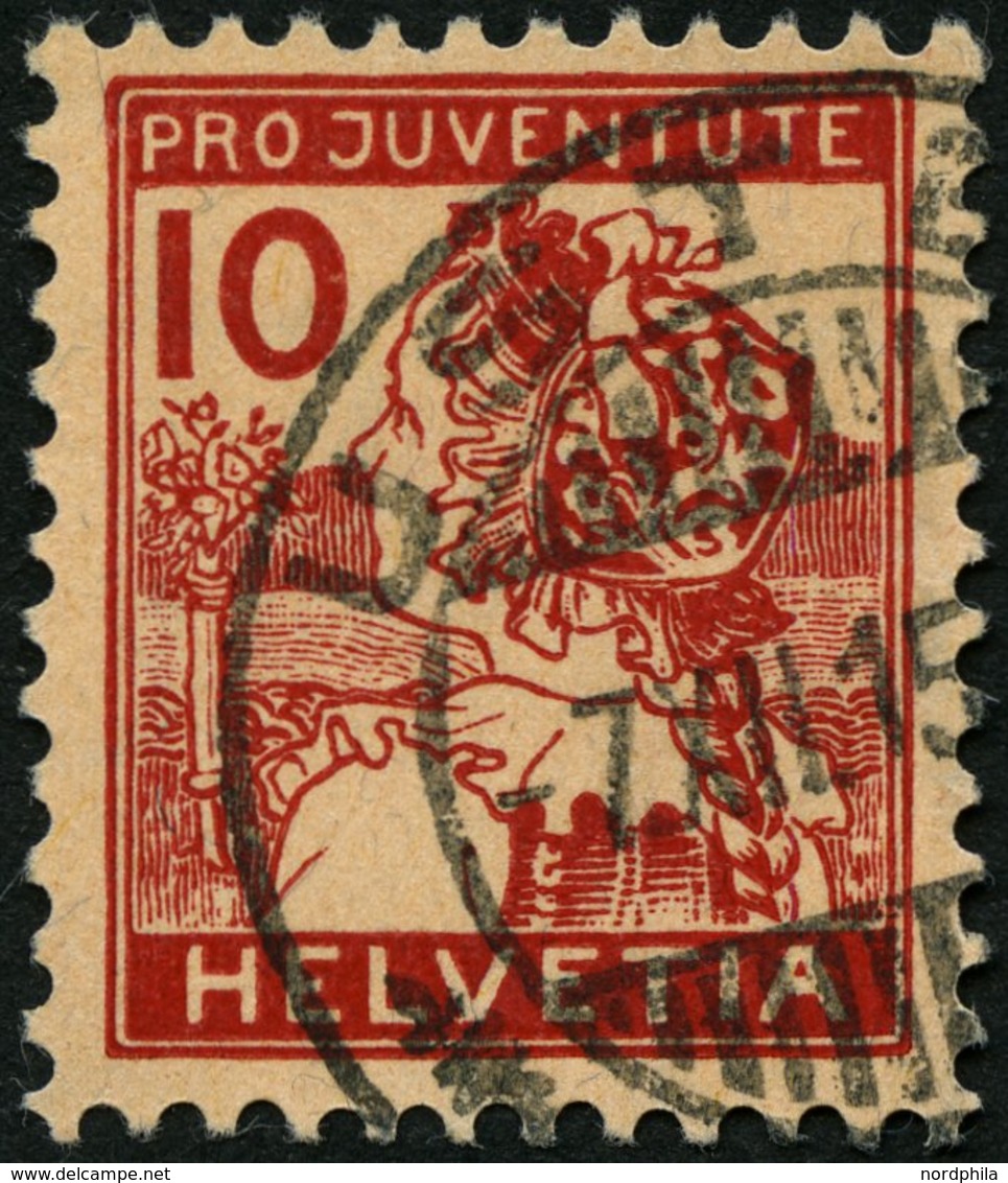 SCHWEIZ BUNDESPOST 129 O, 1915, 10 C. Pro Juventute, Pracht, Mi. 110.- - Other & Unclassified
