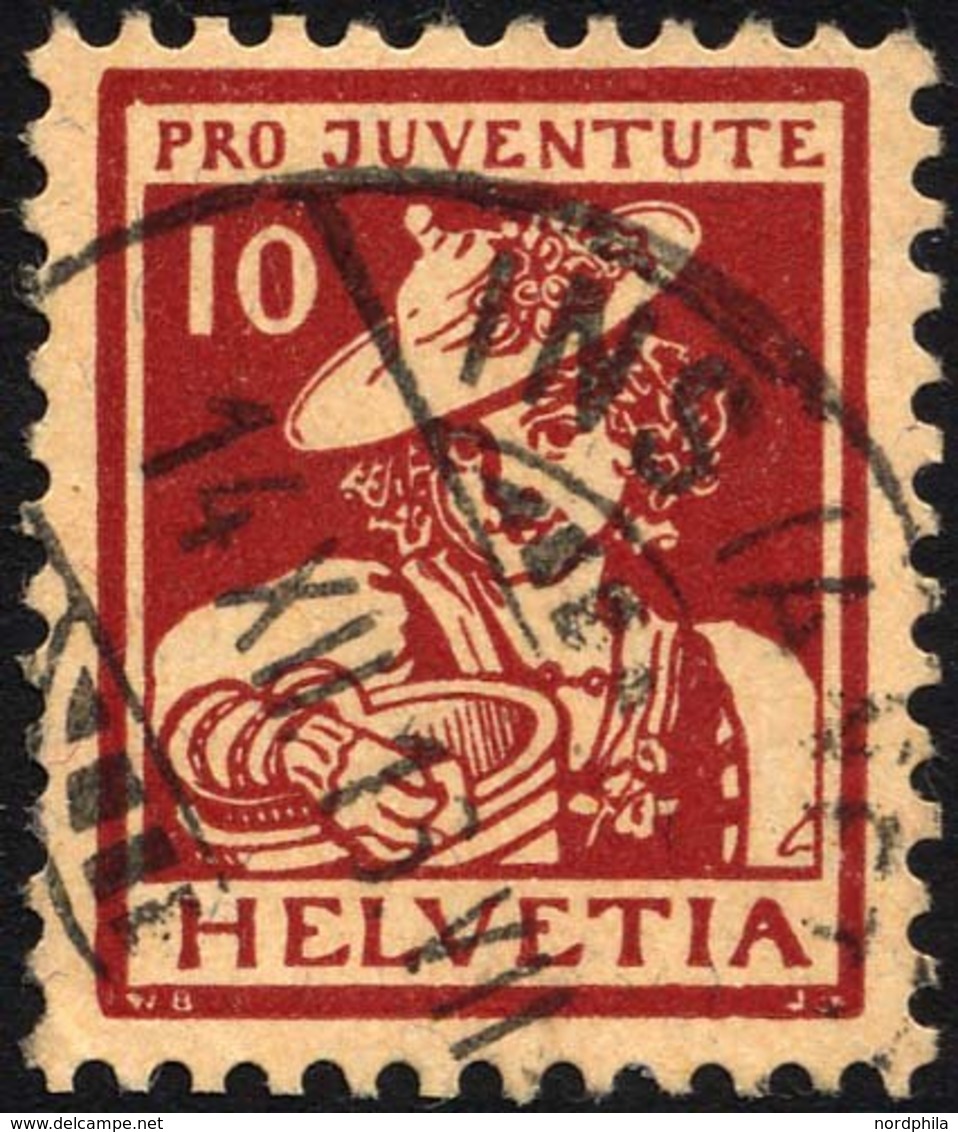 SCHWEIZ BUNDESPOST 132 O, 1916, 10 C. Pro Juventute, Pracht, Mi. 90.- - Other & Unclassified