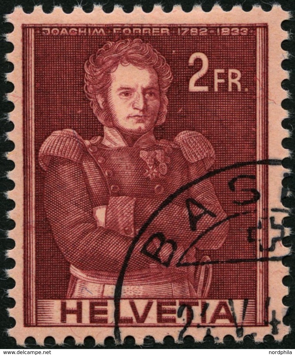 SCHWEIZ BUNDESPOST 385DPI O, 1941, 2 Fr. Forrer, Doppelprägung, Pracht, Mi. 80.- - Autres & Non Classés