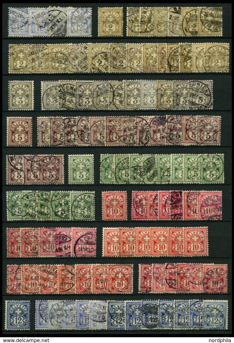 LOTS O,* , 1882-1906, Partie Kreuz über Wertschild, 190 Werte, Teils In Nuancen, Erhaltung Etwas Unterschiedlich, Fundgr - Collections