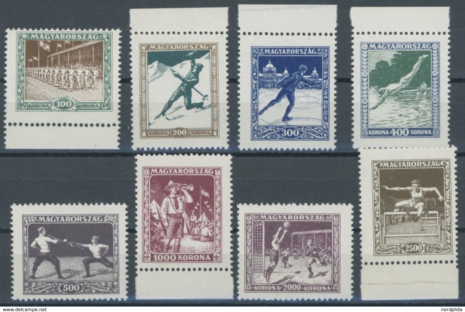 UNGARN 403-10 **, 1925, Sport, Postfrischer Prachtsatz, Mi. 75.- - Other & Unclassified