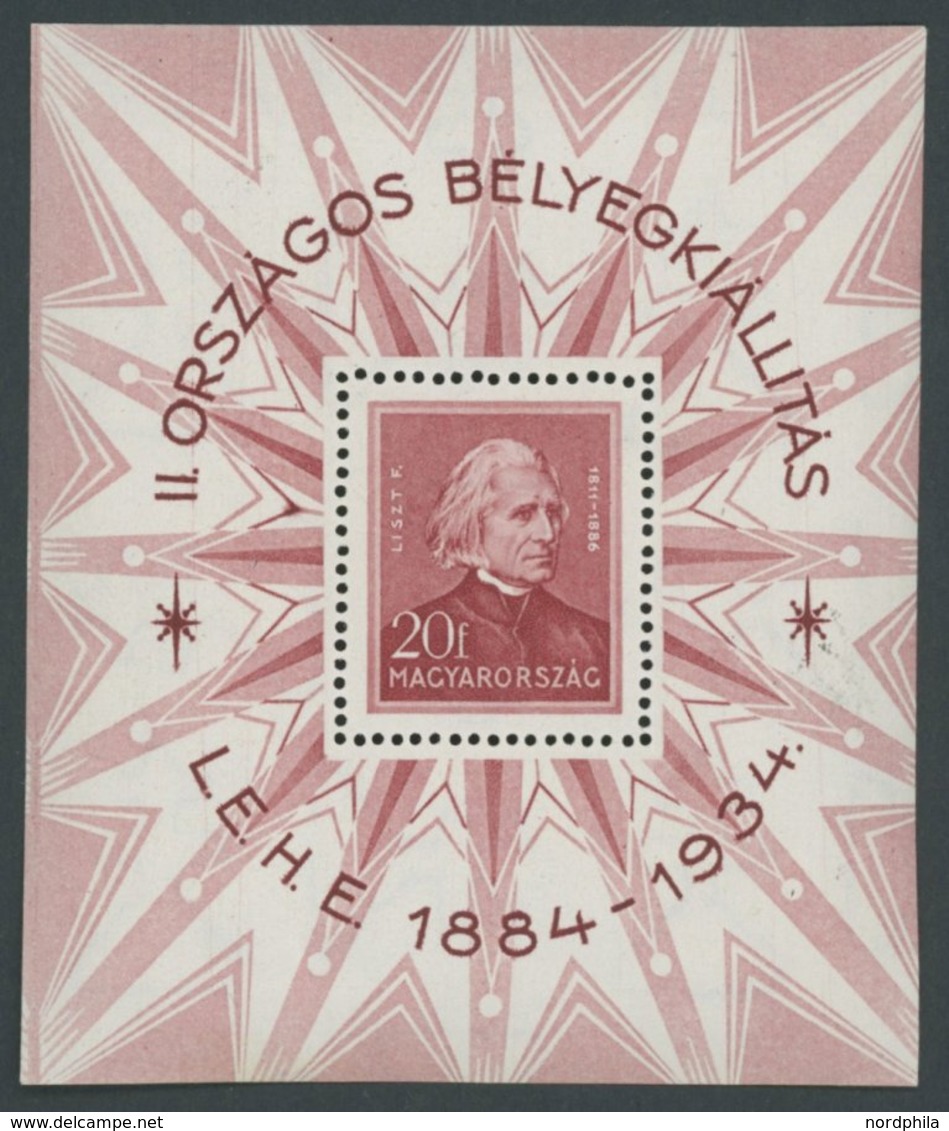 POLEN Bl. 1 **, 1934, Block Liszt, Pracht, Mi. 170.- - Autres & Non Classés