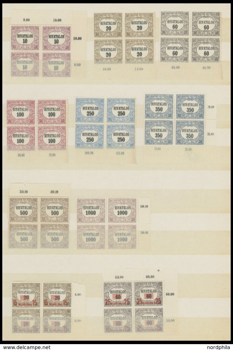 Dienstmarken: 1921/2, Komplette Postfrische Ausgabe In Viererblocks, Prachterhaltung -> Automatically Generated Translat - Sonstige & Ohne Zuordnung